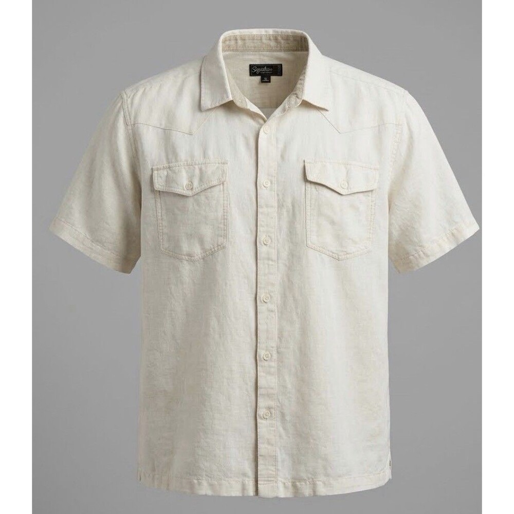 Royal Prestige Mens 3XL Linen Shirt Lightweight Resort Beach Guayabera Casual